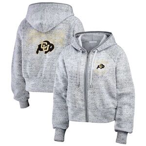 WEAR by Erin Andrews Colorado Buffaloes Speckle Double-Hit Full-Zip Hoodie Gray